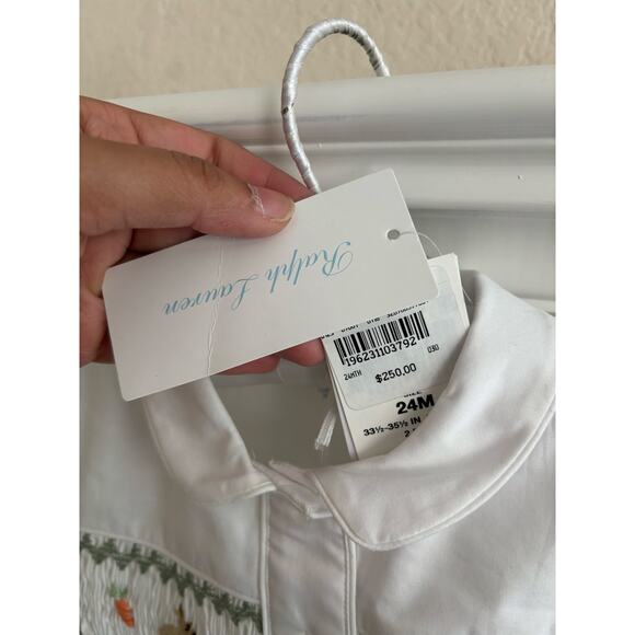 NWT Ralph Lauren Smocked Cotton Shirt & Linen Short Set Sz 24 months - Picture 5 of 10